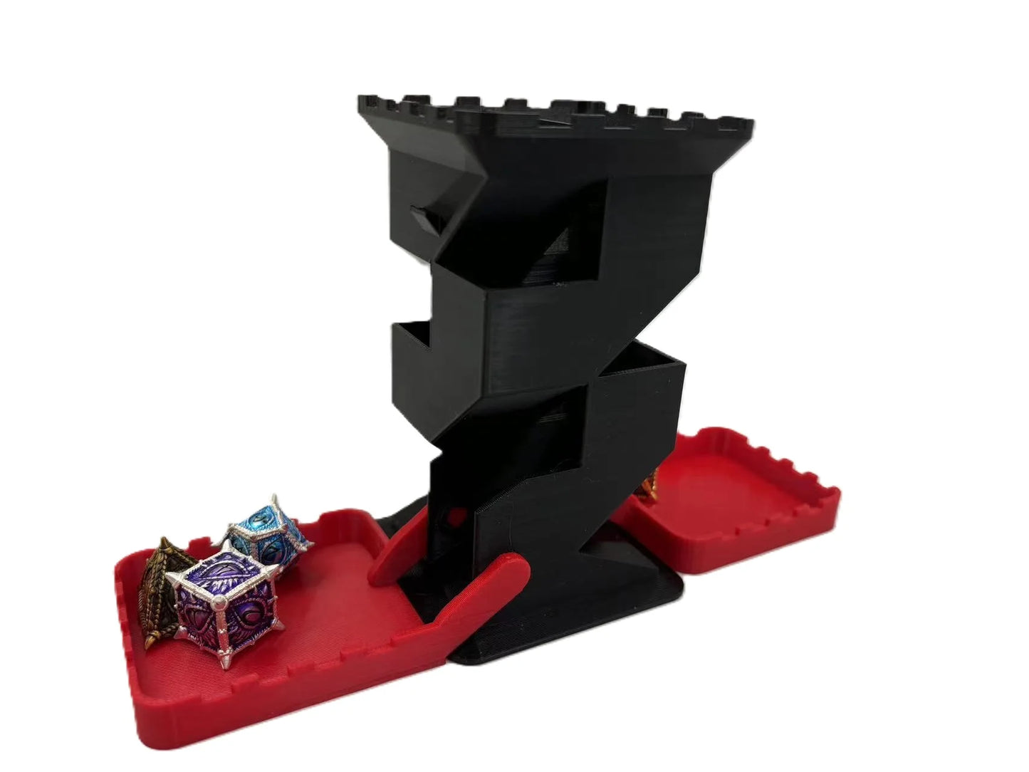 Two Players Dice Tower Pure Black