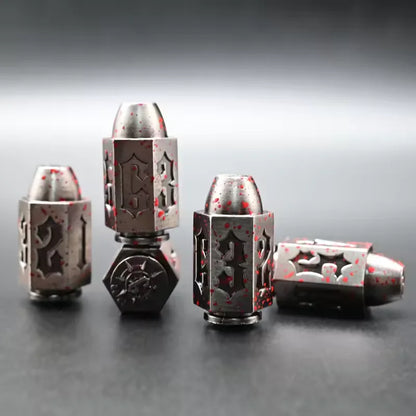 Metal Bullet Dice 7pcs Set D100 D20 D6 D4