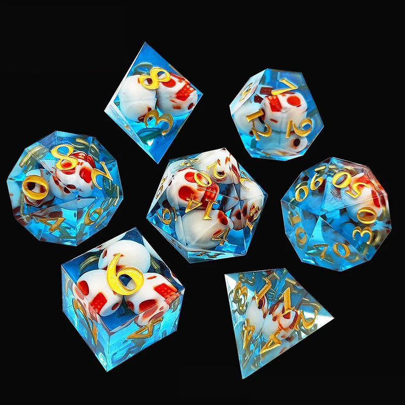 7Pcs SKULL Dice Set Dice D4 D6 D8 D10 D% D12 D20 Polyhedral