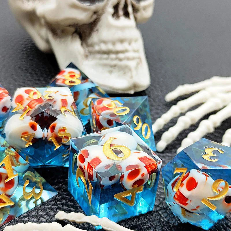 7Pcs SKULL Dice Set Dice D4 D6 D8 D10 D% D12 D20 Polyhedral