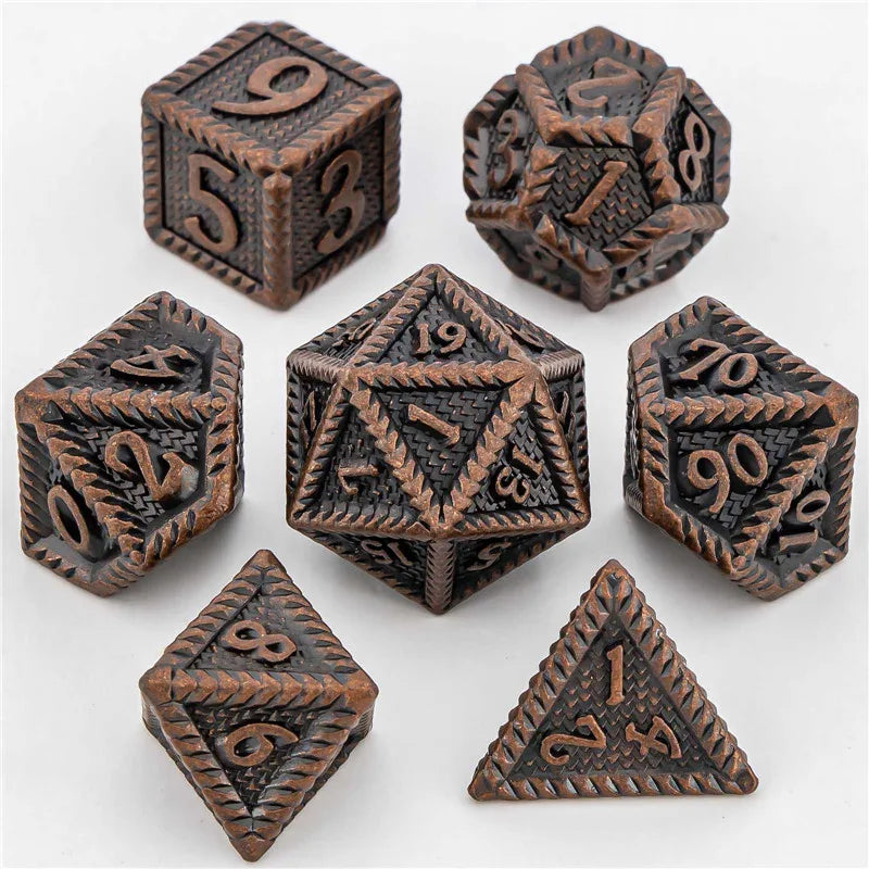 Metal 7 pcs DND Dice Set Dice D20 D12 D10 D8 D6 D4