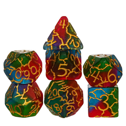 7 PCs Frosted Crack Design Dice