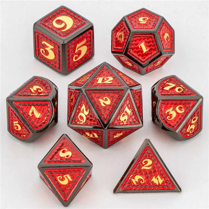 Metal 7 pcs DND Dice Set Dice D20 D12 D10 D8 D6 D4