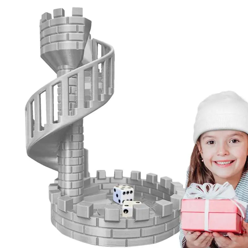 Gray Dice Roller 3D Tower Castle