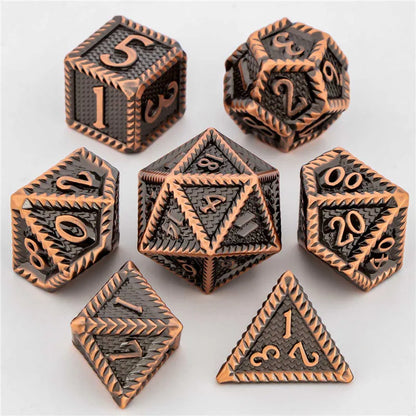 Metal 7 pcs DND Dice Set Dice D20 D12 D10 D8 D6 D4