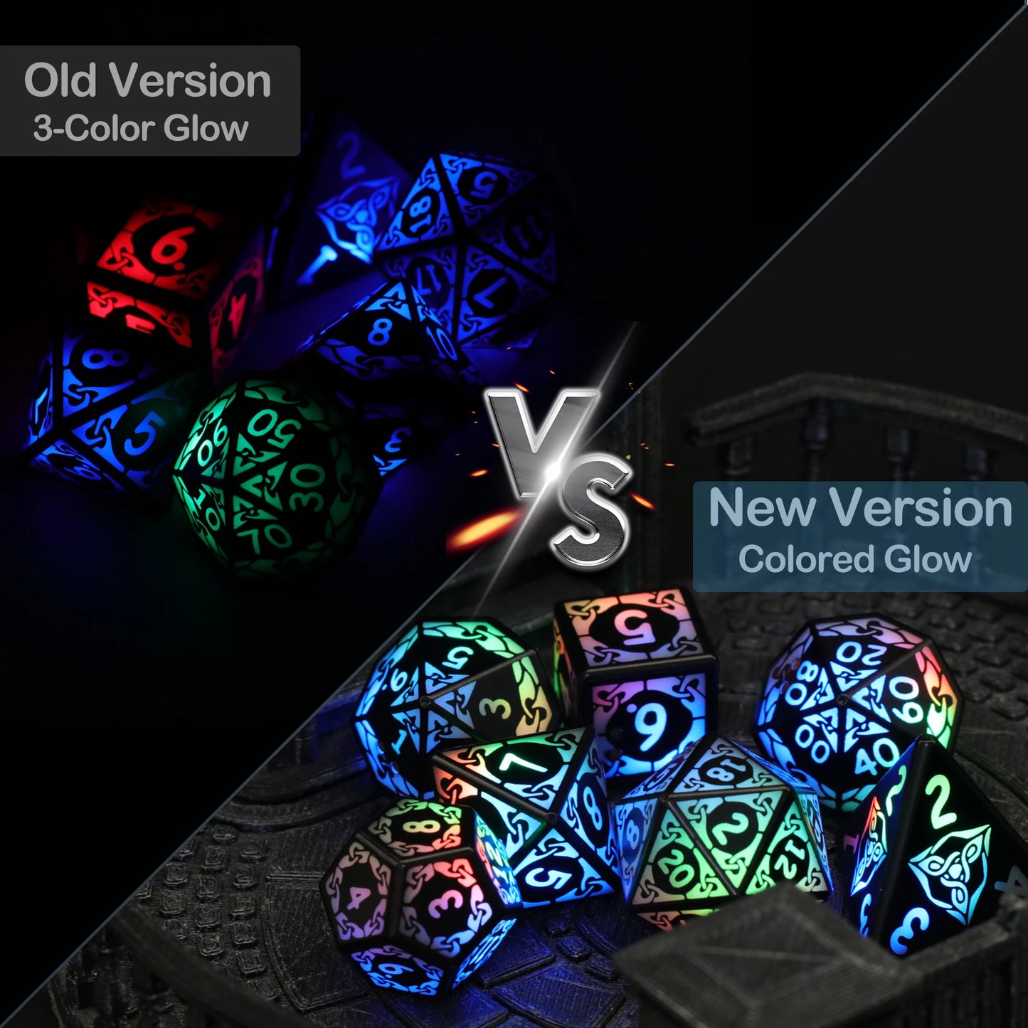 7pc Colorful Rechargeable Dice Set