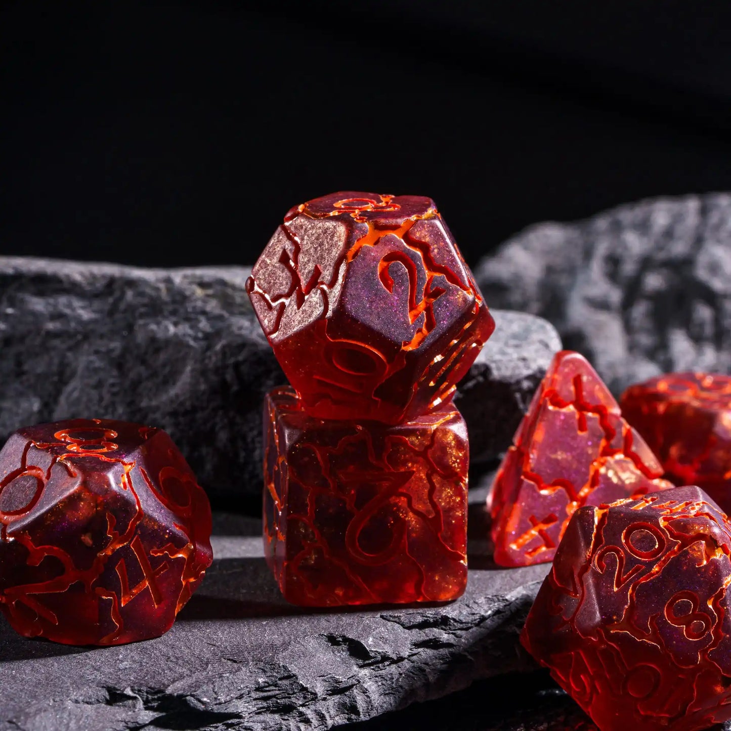 7 PCs Frosted Crack Design Dice