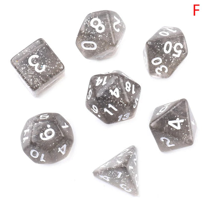 7-Dice  D4 D6 D8 D10 D% D12 D20 
Gold Sparkle