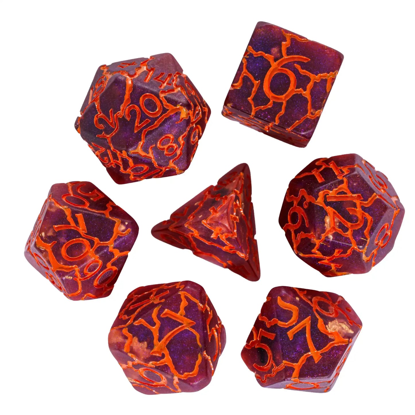 7 PCs Frosted Crack Design Dice