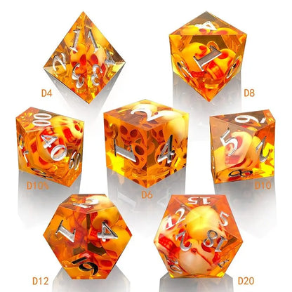 7Pcs SKULL Dice Set Dice D4 D6 D8 D10 D% D12 D20 Polyhedral