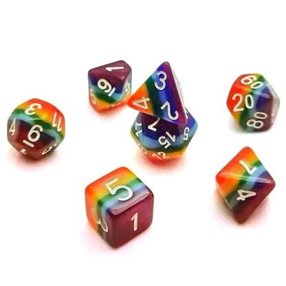 7Pcs Rainbow Dice Set