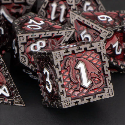 Metal 7 pcs DND Dice Set Dice D20 D12 D10 D8 D6 D4