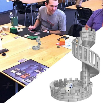 Gray Dice Roller 3D Tower Castle