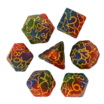 7 PCs Frosted Crack Design Dice