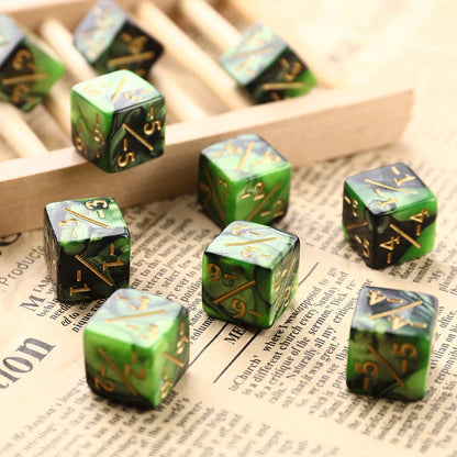 10Pcs MTG 16mm 6 Side Dice Counters +1/-1 Counting Dice Token & Loyalty Dice