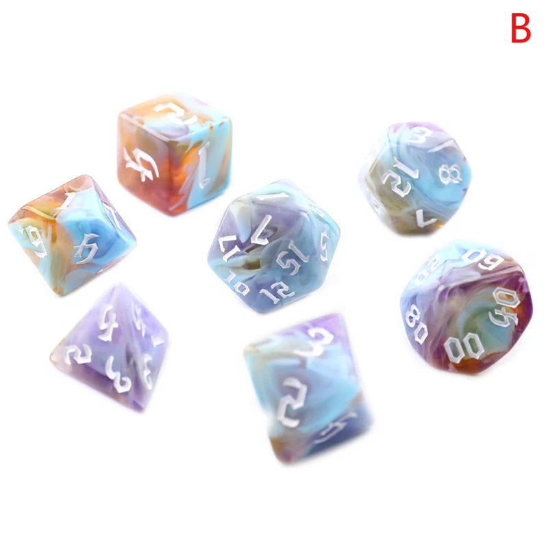 7-Dice D4 D6 D8 D10 D% D12 D20 Dice Games 
Grey Sparkle