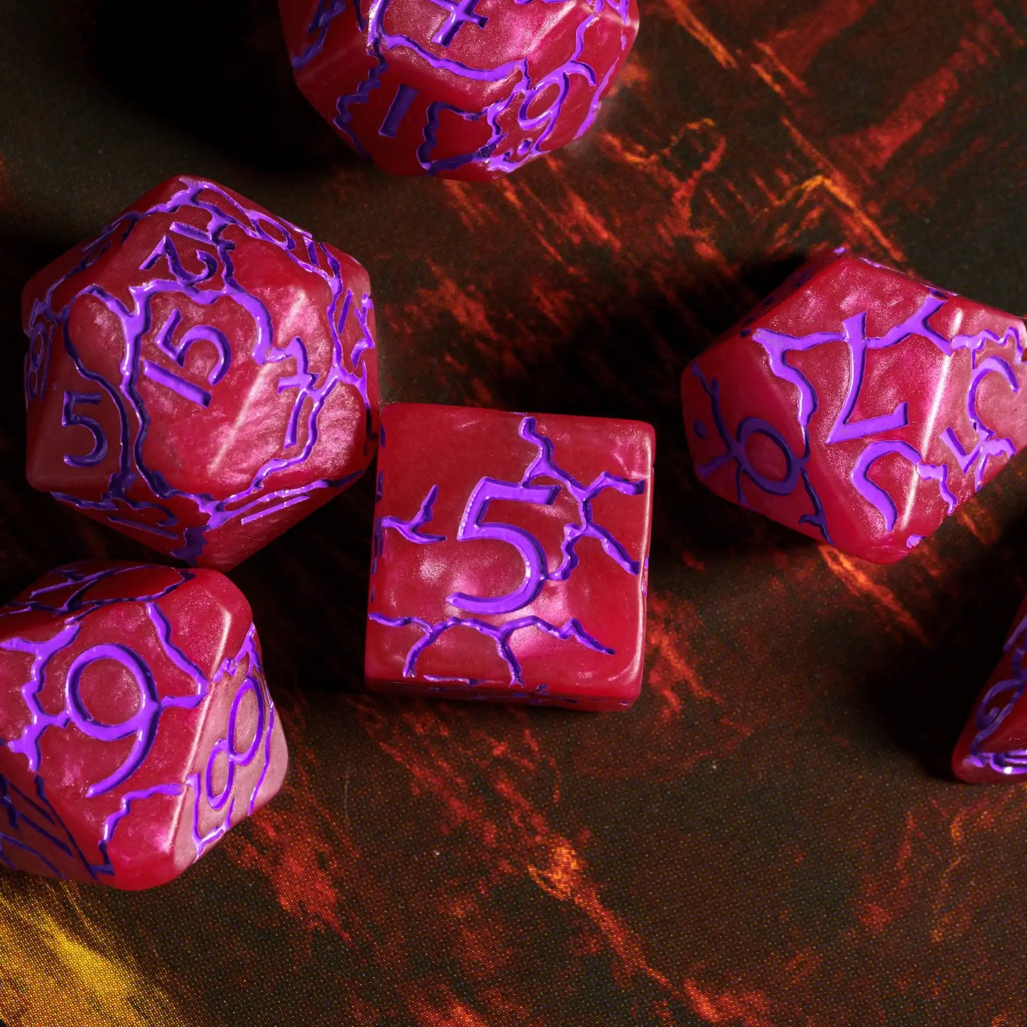 7 PCs Frosted Crack Design Dice