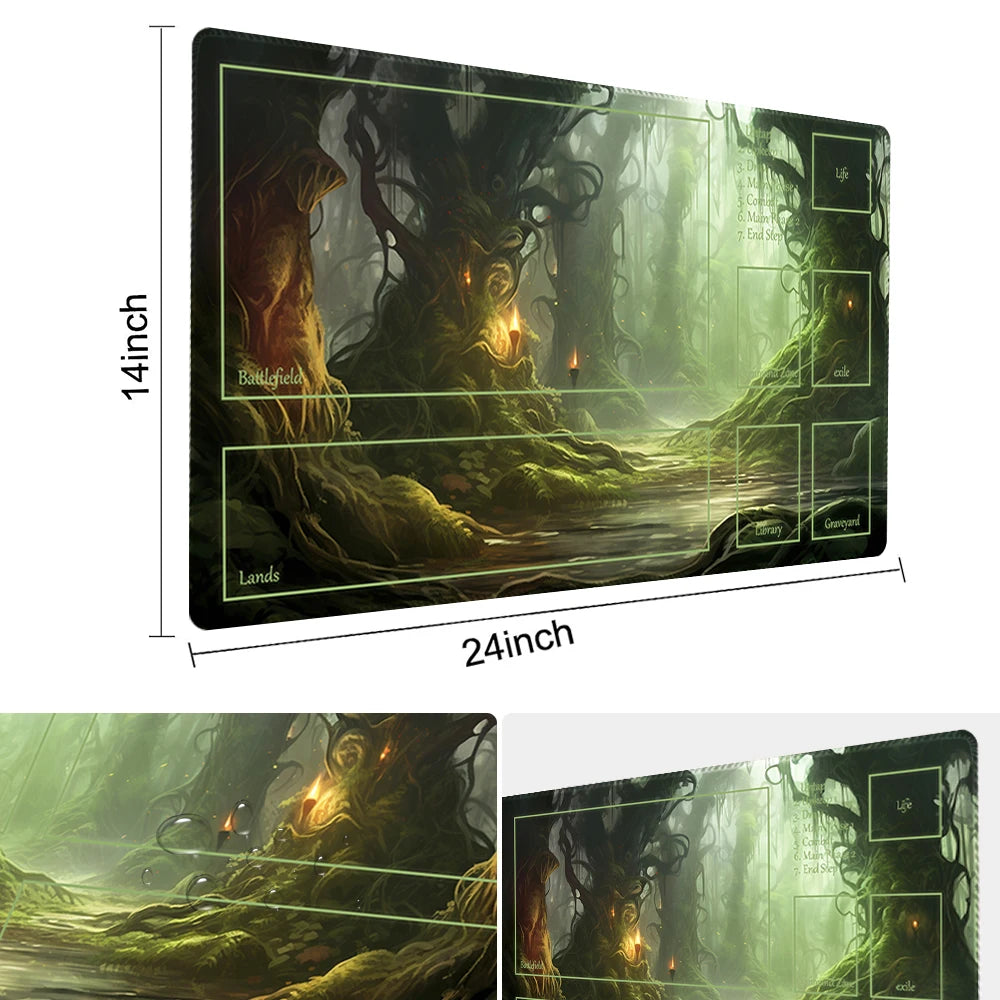 Forest Spirit Realm Playmat Size 60X35 CM Compatible for MTG CCG