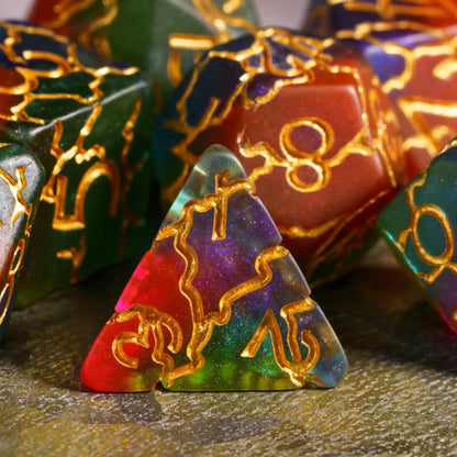 7 PCs Frosted Crack Design Dice