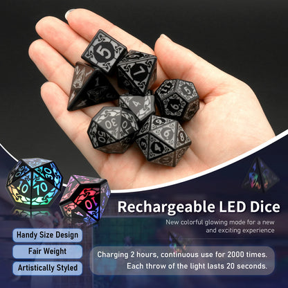 7pc Colorful Rechargeable Dice Set