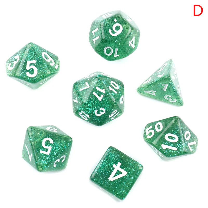 7-Dice D4 D6 D8 D10 D% D12 D20 
Light Green Blue Swirl