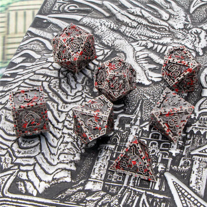 Metal 7 pcs DND Dice Set Dice D20 D12 D10 D8 D6 D4