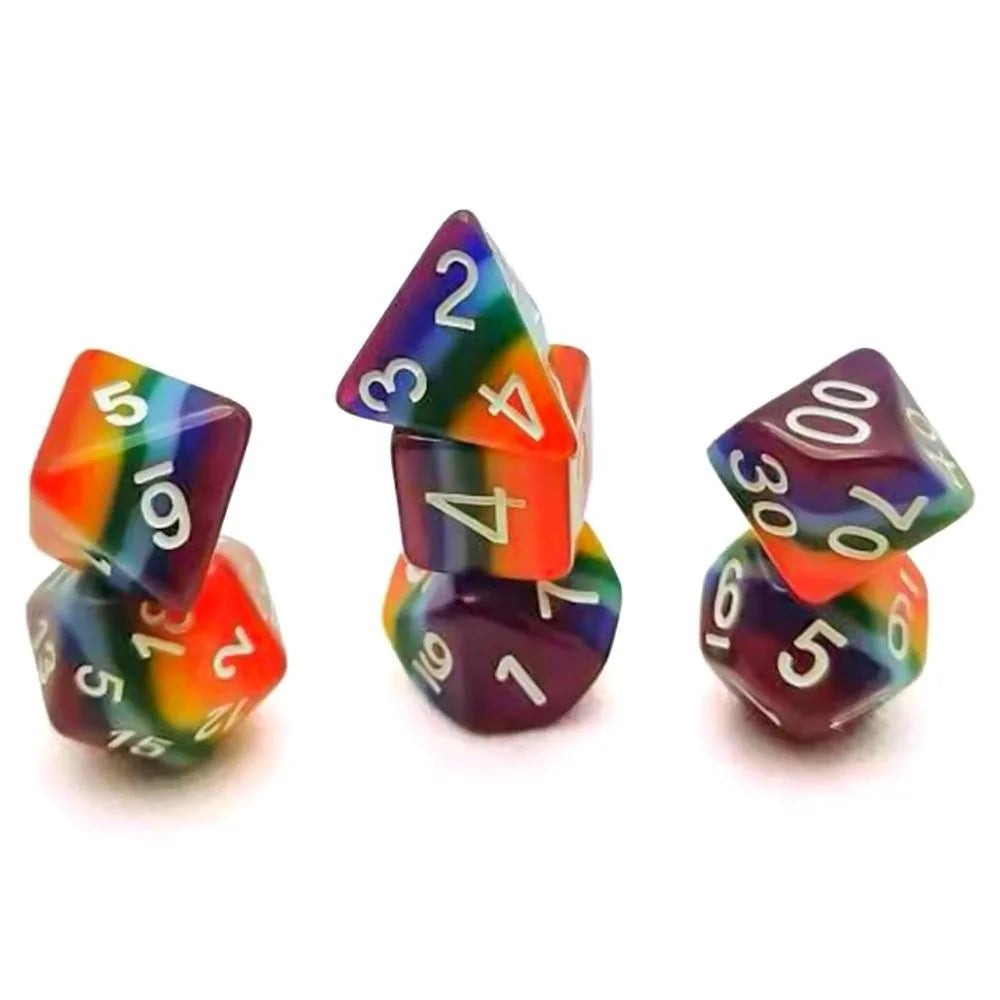 7Pcs Rainbow Dice Set