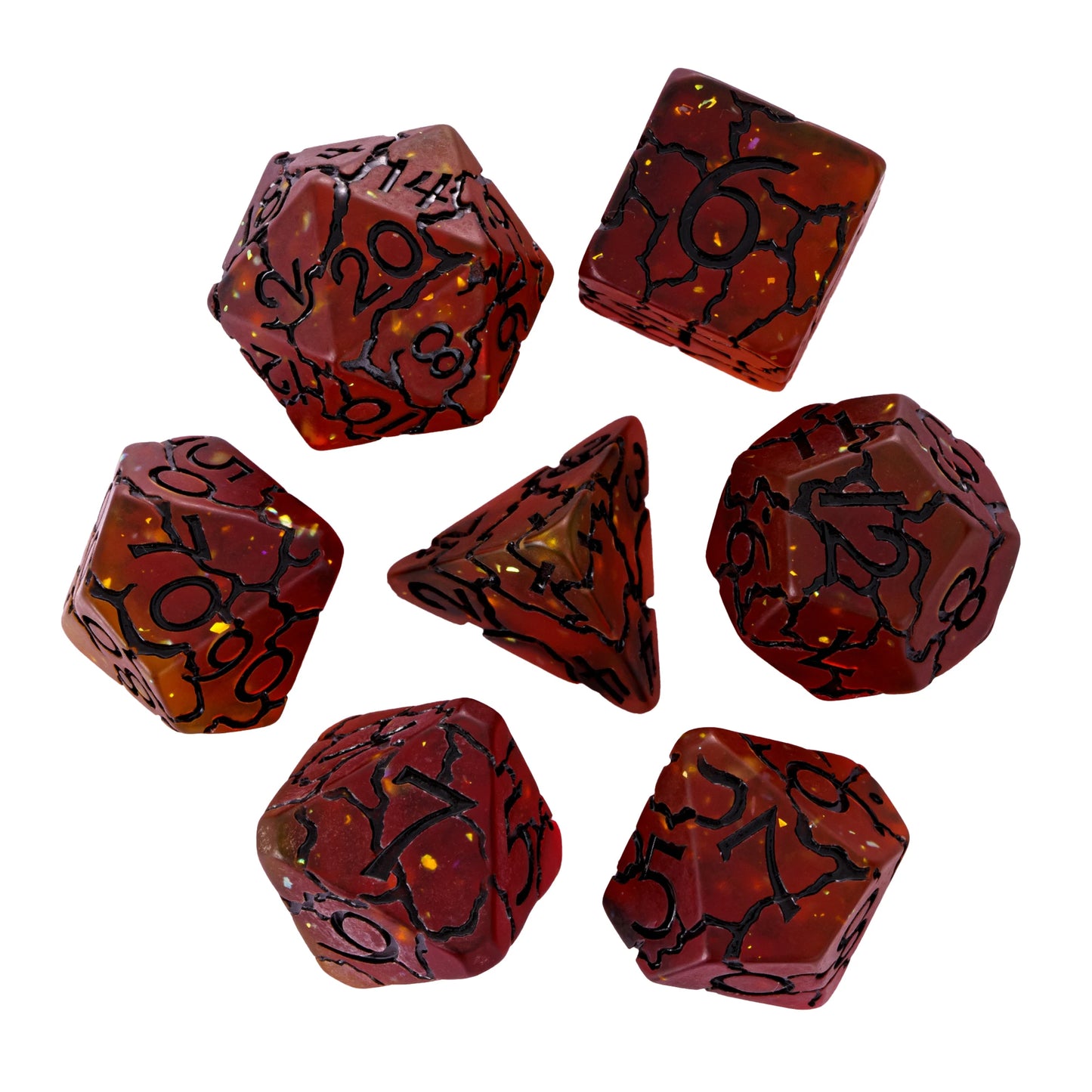 7 PCs Frosted Crack Design Dice