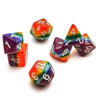 7Pcs Rainbow Dice Set