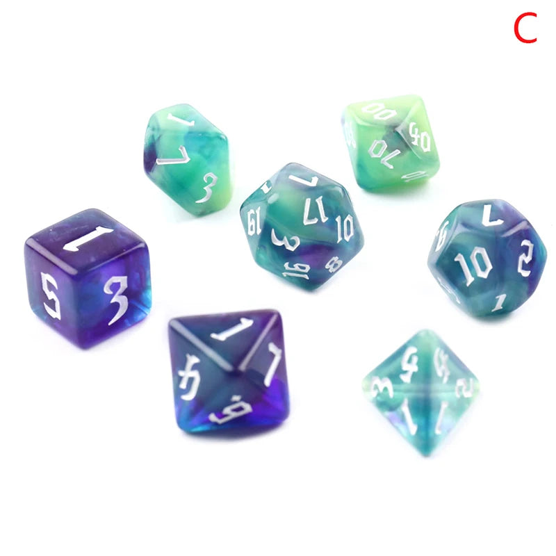 7-Dice D4 D6 D8 D10 D% D12 D20 Dice Games 
Grey Sparkle