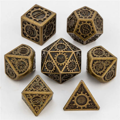 Metal 7 pcs DND Dice Set Dice D20 D12 D10 D8 D6 D4