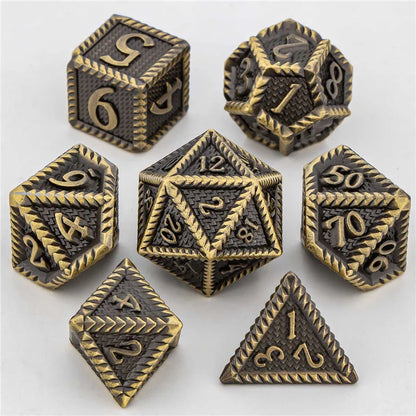 Metal 7 pcs DND Dice Set Dice D20 D12 D10 D8 D6 D4