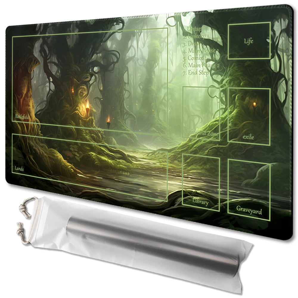 Forest Spirit Realm Playmat Size 60X35 CM Compatible for MTG CCG