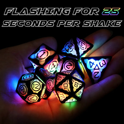 7 PCS LED Electronic  Magnetic Charging Dice with Charging Box,